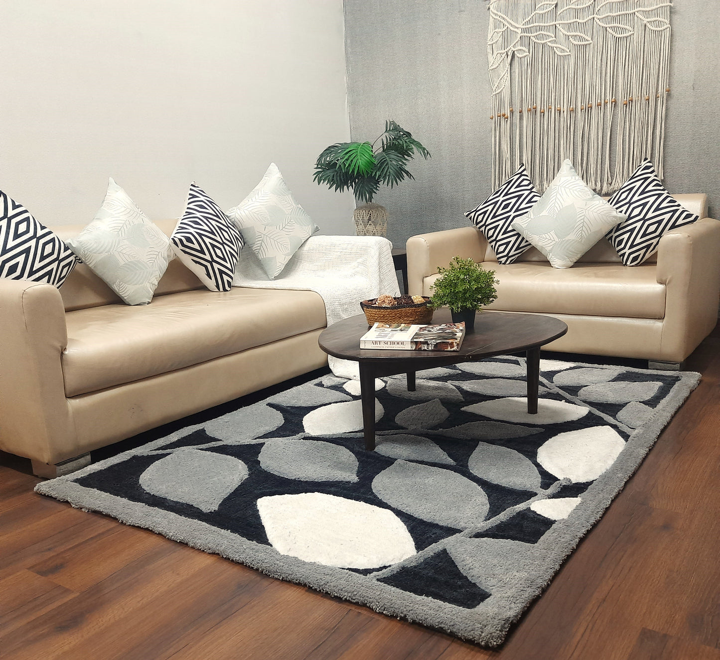Avioni Luxury 3D Floral Collection- Multi Color 3D Leaf Design Tufted Soft Plush Carpet | Different Sizes | Carpet for Living Room
