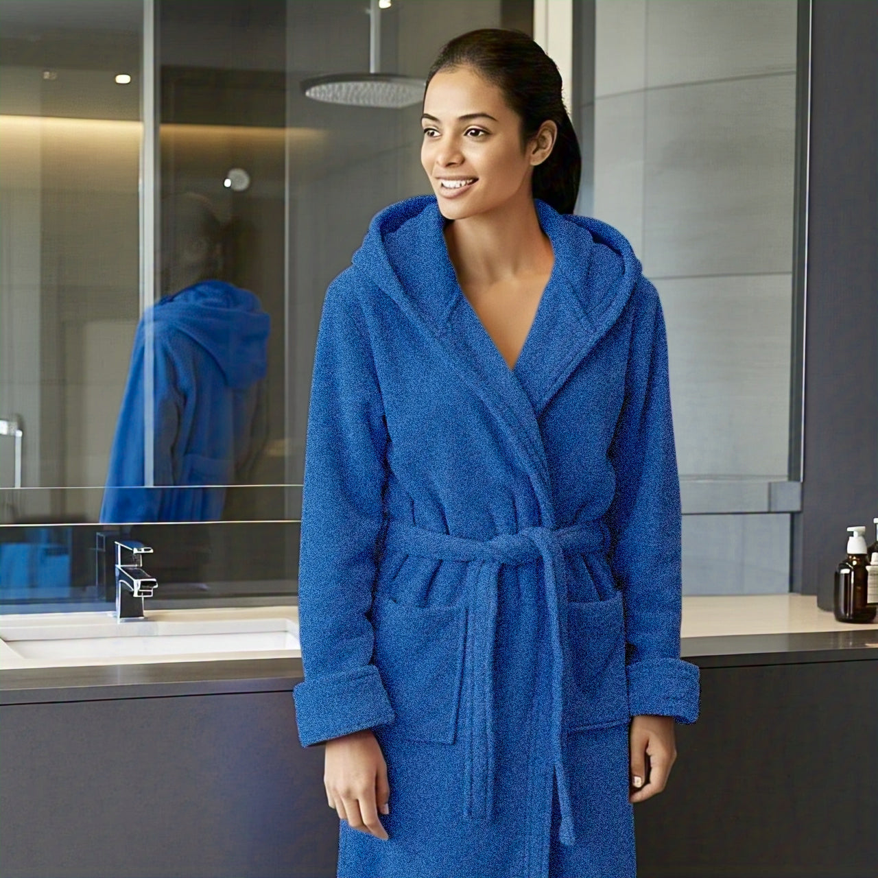 Avioni by Loomkart Very Fine Export Quality Bath Robes in Blue With