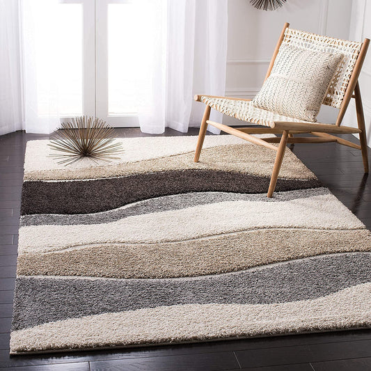 Avioni Atlas Collection- Micro Brown Waves Carpets In Different Colours-Different Sizes