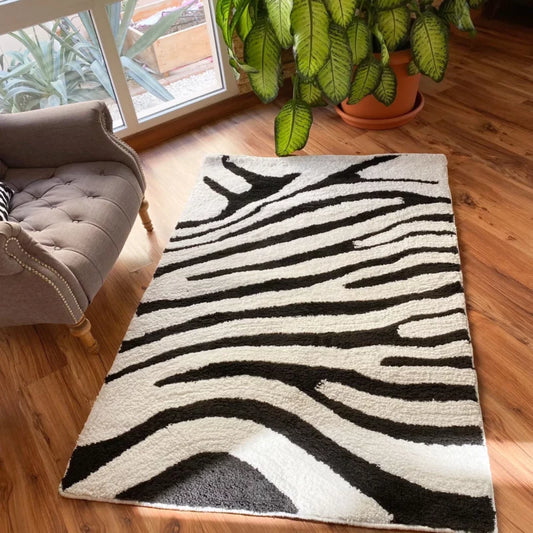 Avioni Atlas Collection- Micro Tiger Design In Black And White|Soft, Easy to Clean