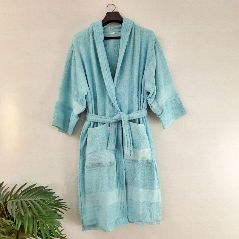 Loomkart Export Quality Bath Robes in Blue in Avioni Zip -Packing- Sta