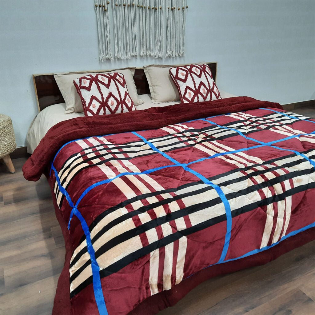 Winter Value Deal | Buy Quilt |Double Bed | Quilt( Rajai) For Winters| Microfiber Filling |Red Modern | Avioni