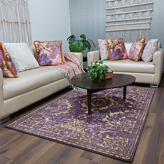 Avioni Faux Silk Carpet for Your Living Room | Durable and Washable | BerryBliss Collection