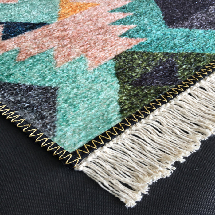 Clearance Sale-Silk Carpet Ethnic Premium Living Room Rug Teal-Avioni- Till Stock Last