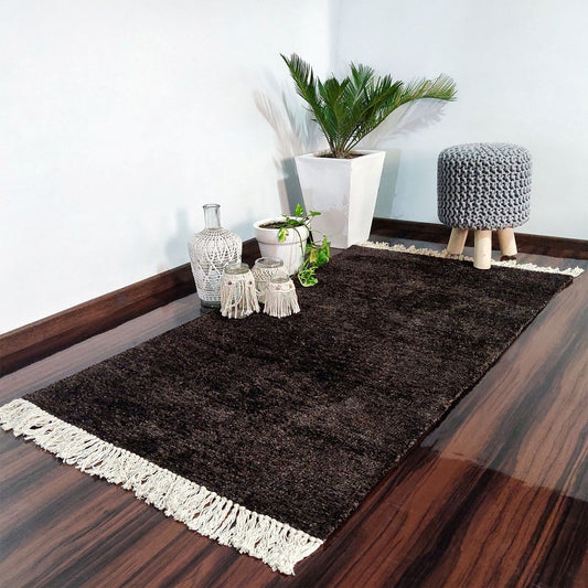 Value Deal-Avioni Carpet For Living Room Lux Collection- Modern Plain Rug -Coffee