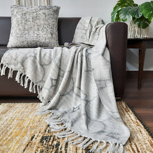 Avioni Beautiful Soft Sofa Throw | A must add to your living room | Modern Design Virgin Premium Polyester Slub Handloom Sofa Throw