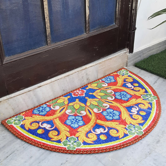 Avioni Home Floor Mats in Beautiful Traditional Rangoli Design | Anti Slip, Durable & Washable | Outdoor & Indoor