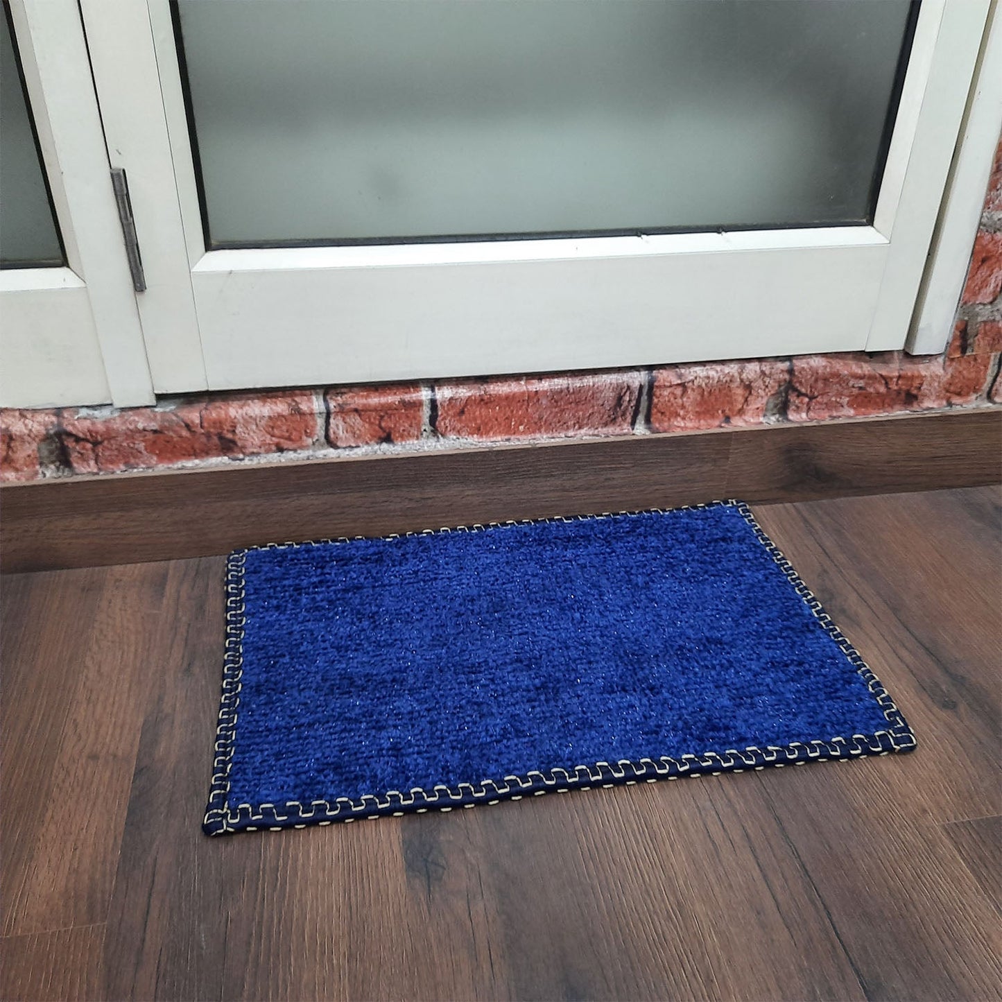 SET OF FOUR | Avioni SlipToGrip Universal Doormat | Blue, Size 35cm x 55cm | Anti Slip, Durable & Washable | Outdoor & Indoor