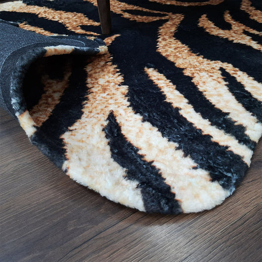 Avioni Home Faux Fur Exotic Animal Area Rug | Tiger Print-150cm x 210cm (~5Feet x 7Feet)