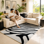 Avioni Atlas Collection- Micro Tiger Design In Black And White|Soft, Easy to Clean