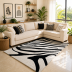 Avioni Atlas Collection- Micro Tiger Design In Black And White|Soft, Easy to Clean