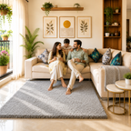 Avioni Home Atlas Collection - Microfiber Carpet In Plain Grey | Soft, Easy to Clean