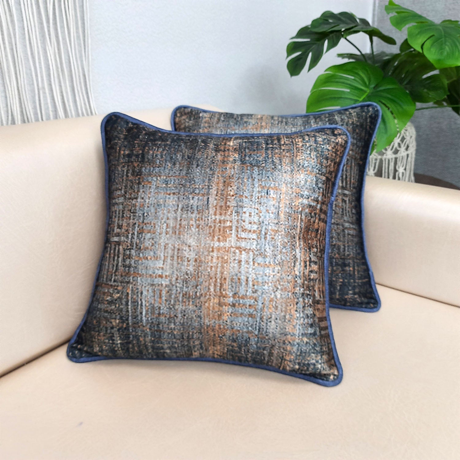 Cushion Cover– Beautiful Brown Abstract Design – 40cm x 40cm (~16″ x 16″)