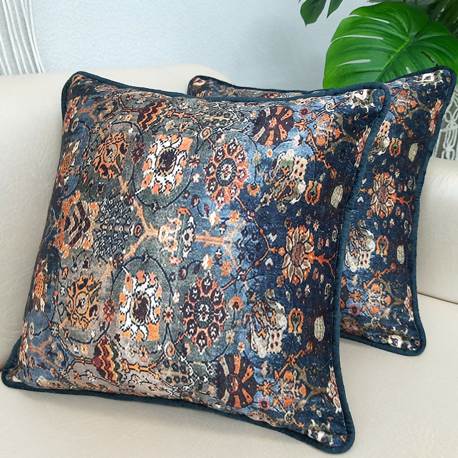Cushion Cover  – Beautiful Ethnic Design – 40cm x 40cm (~16″ x 16″)