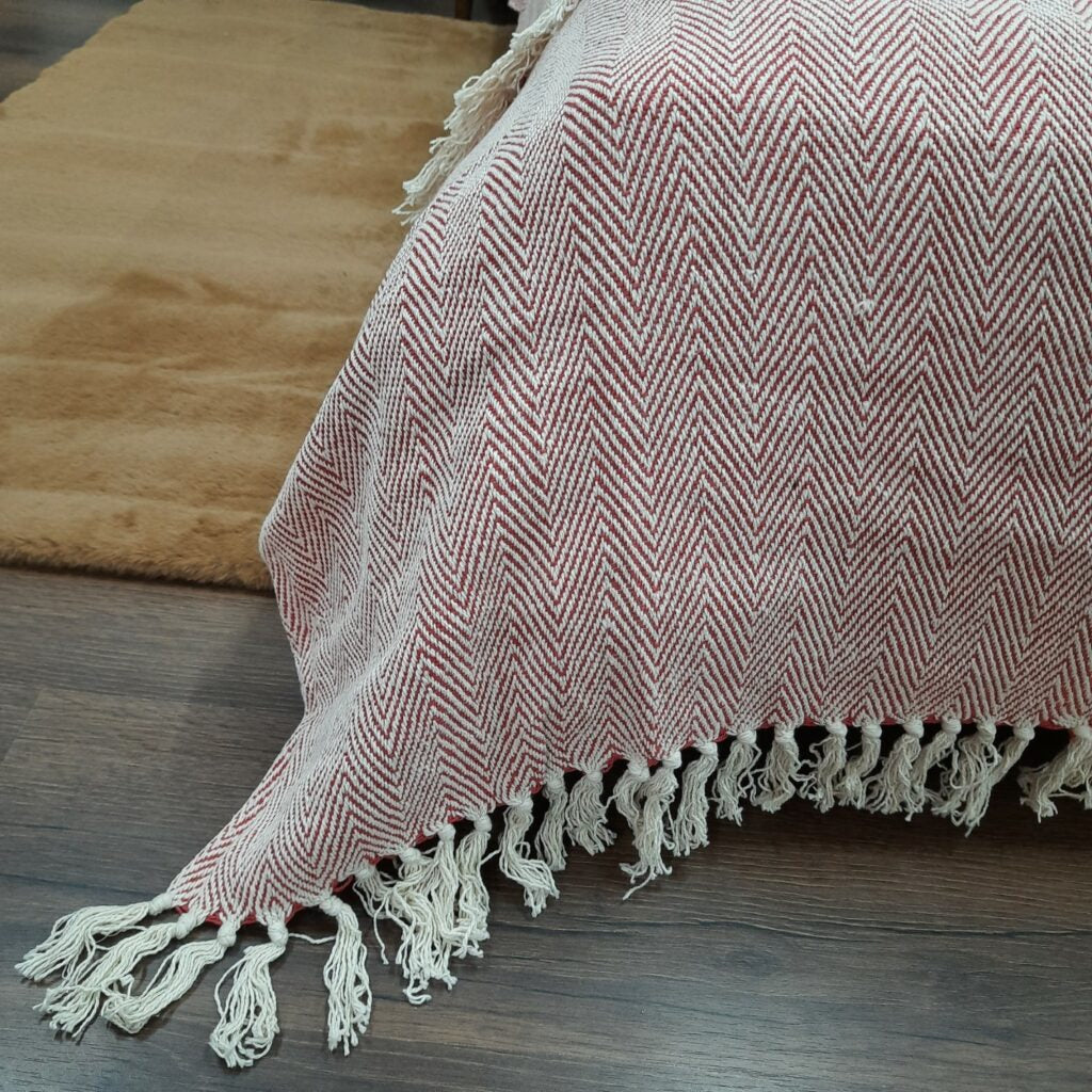 Red Cotton Blankets |Organic Bio Washed|King Sized Double Bed In Giftable Zip Packing By Avioni-228 cms x 228 cms-90x90 inches