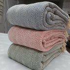 Green Cotton Blankets |Organic Bio Washed|King Sized Double Bed In Giftable Zip Packing By Avioni-228cms x 228 cms(90×90 inches)