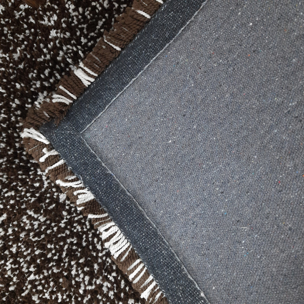 Avioni Home Atlas Collection - Moroccan Style Microfiber Carpet In Brown & White| Soft, Non-Slip, Easy to Clean