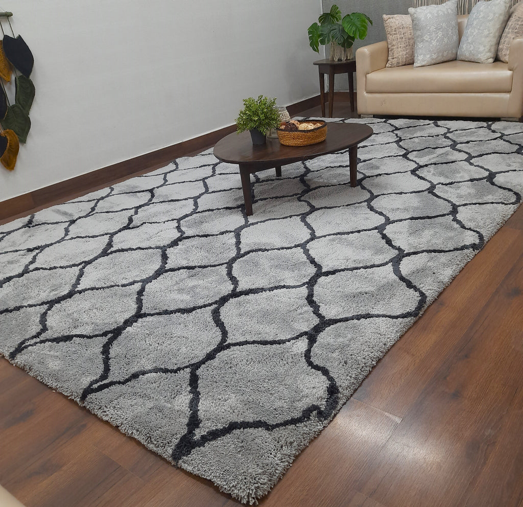 Avioni Atlas Collection- Micro Gray Moroccan Design Carpet -Different Sizes