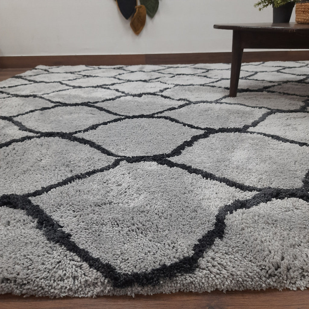 Avioni Atlas Collection- Micro Gray Moroccan Design Carpet -Different Sizes