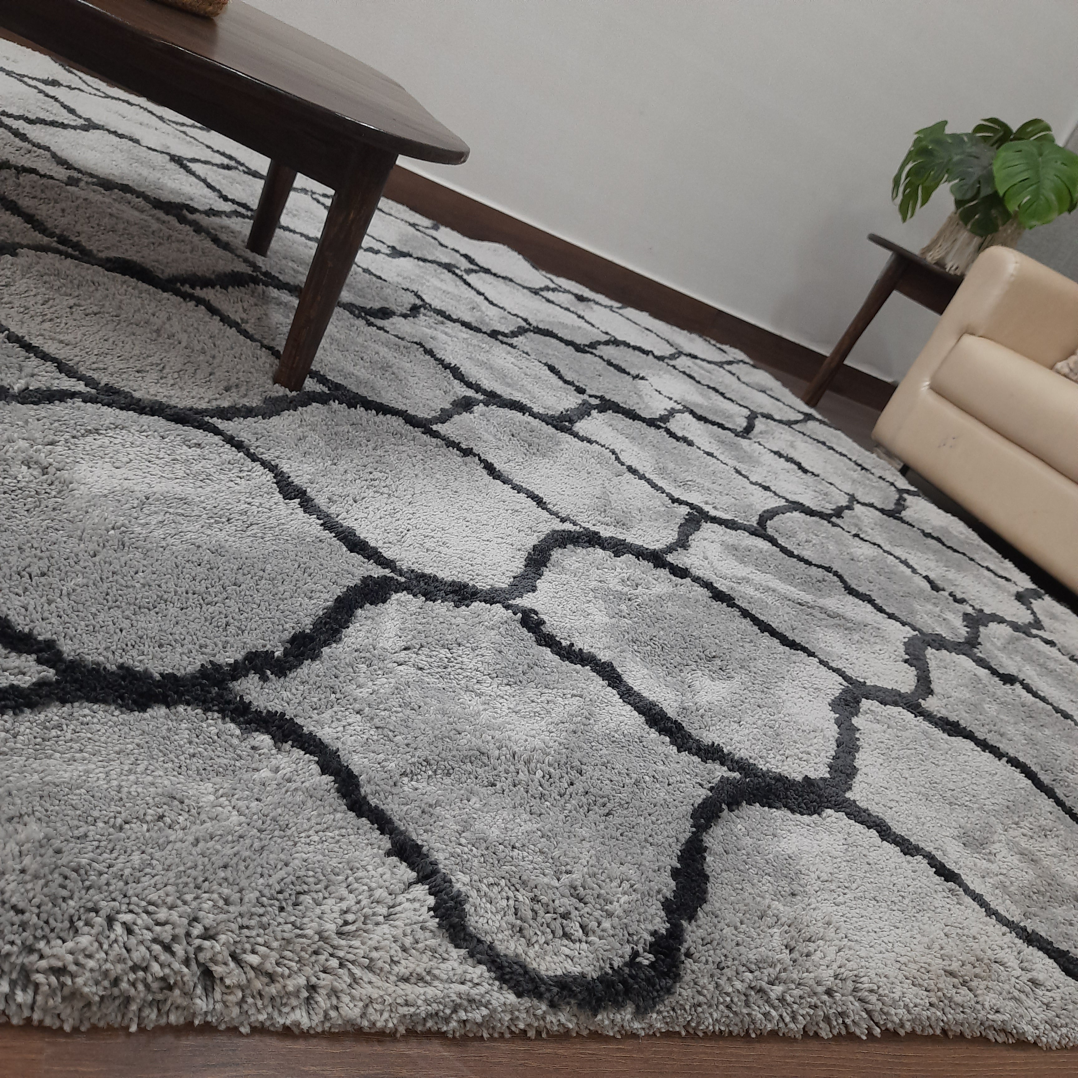 Avioni Atlas Collection- Micro Gray Moroccan Design Carpet -Different Sizes