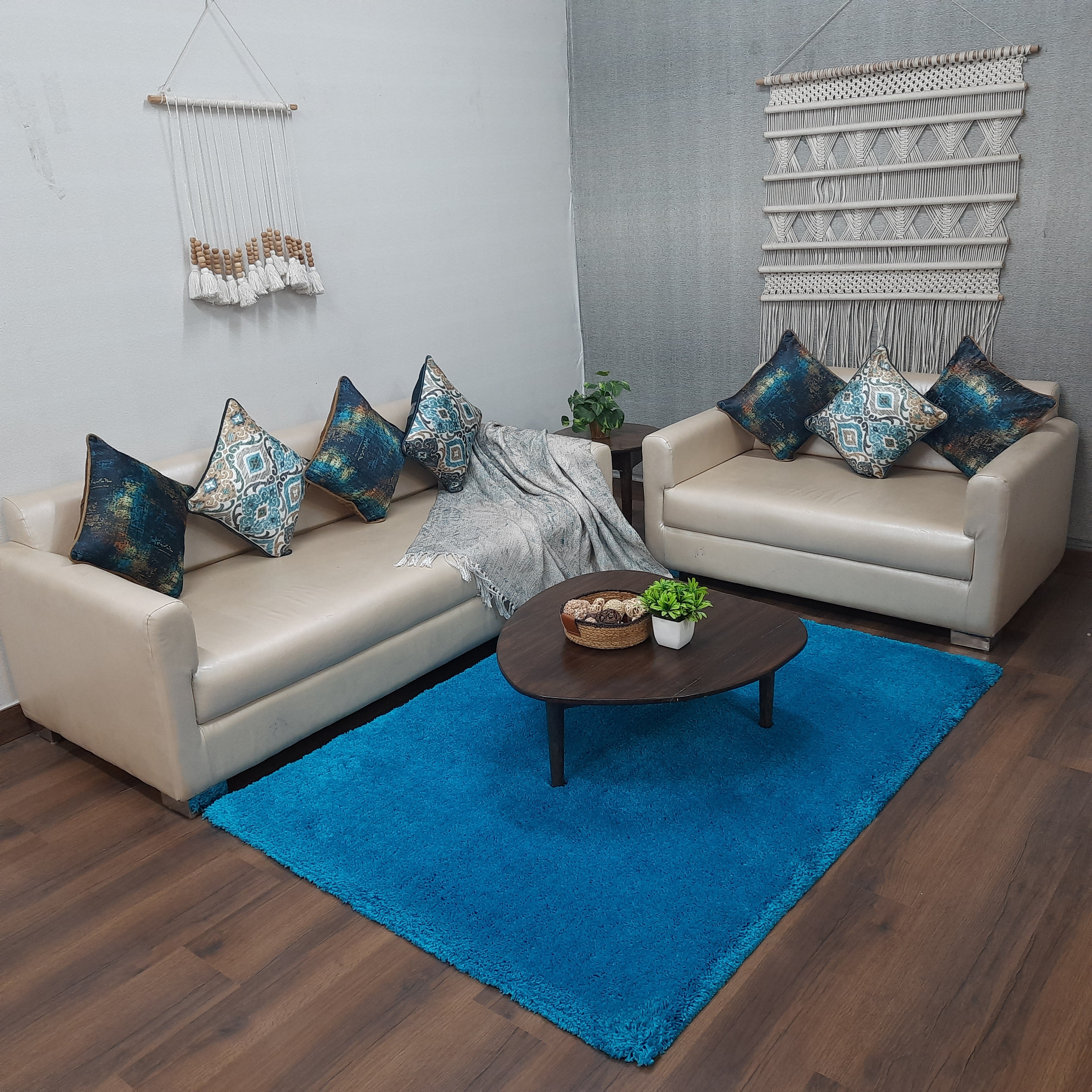 Avioni Home Atlas Collection - Microfiber Carpet In Plain Turquoise | Soft, Easy to Clean