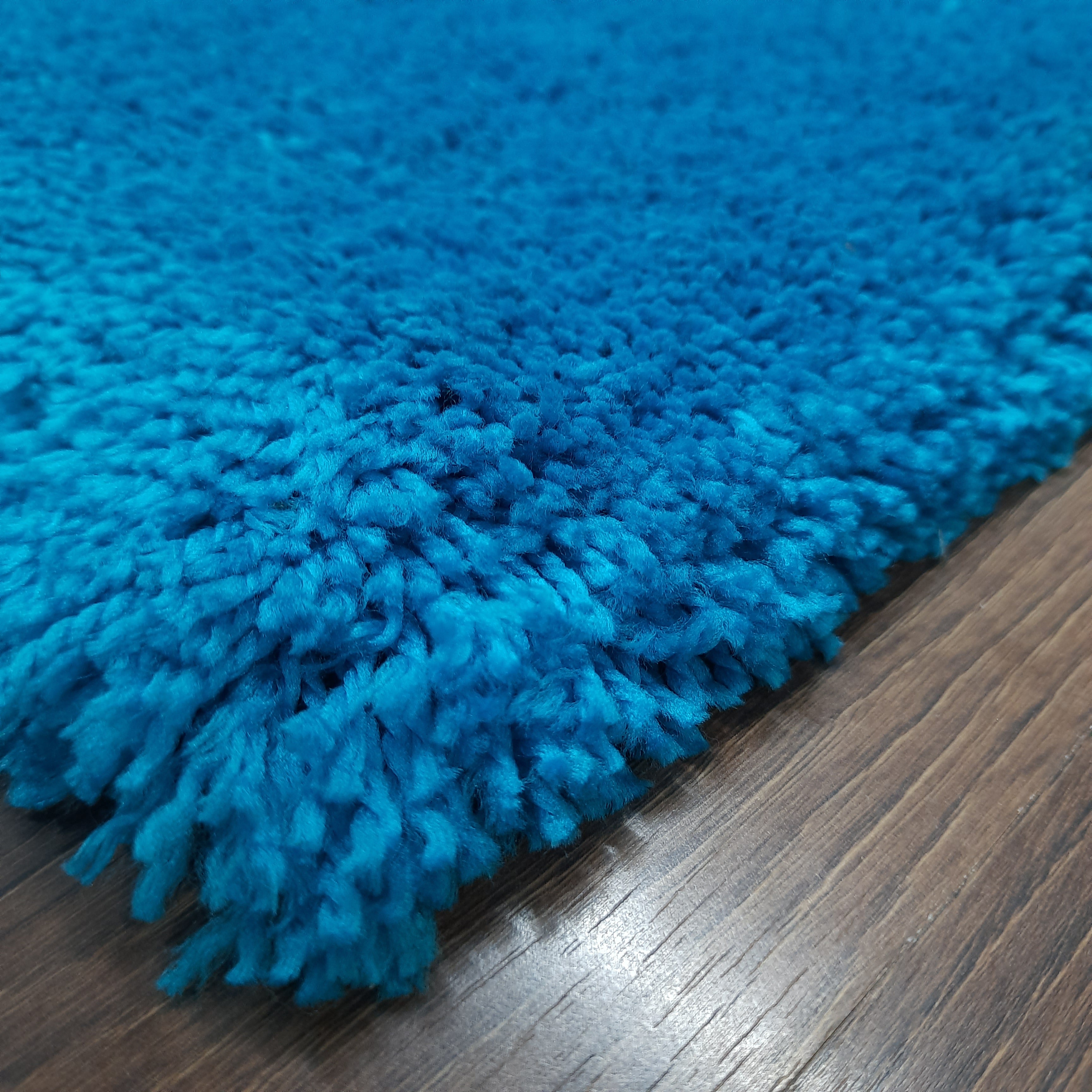 Avioni Home Atlas Collection - Microfiber Carpet In Plain Turquoise | Soft, Easy to Clean