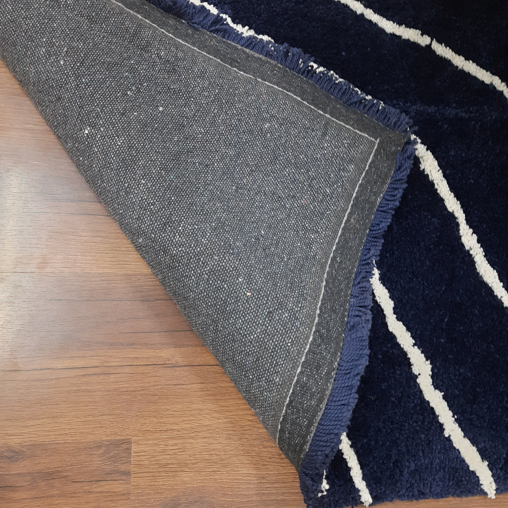 Avioni Home Atlas Collection - Plush Soft Washable Wave Design Carpet In Navy Blue & White| Soft, Carpet Backing, Easy to Clean