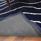 Avioni Home Atlas Collection - Plush Soft Washable Wave Design Carpet In Navy Blue & White| Soft, Carpet Backing, Easy to Clean