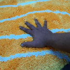 Premium Plush Shaggy Yellow Carpet With White Wave Design /Bedside Runners by Avioni Home