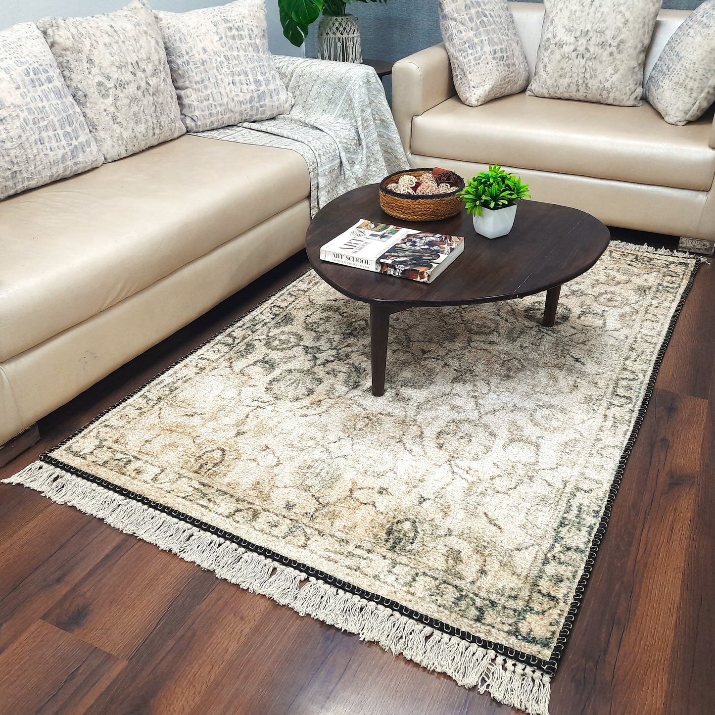 Avioni Faux Silk Carpet for Your Living Room | Luxurious, Designed to Last and Washable | Earthy Elegance Collection
