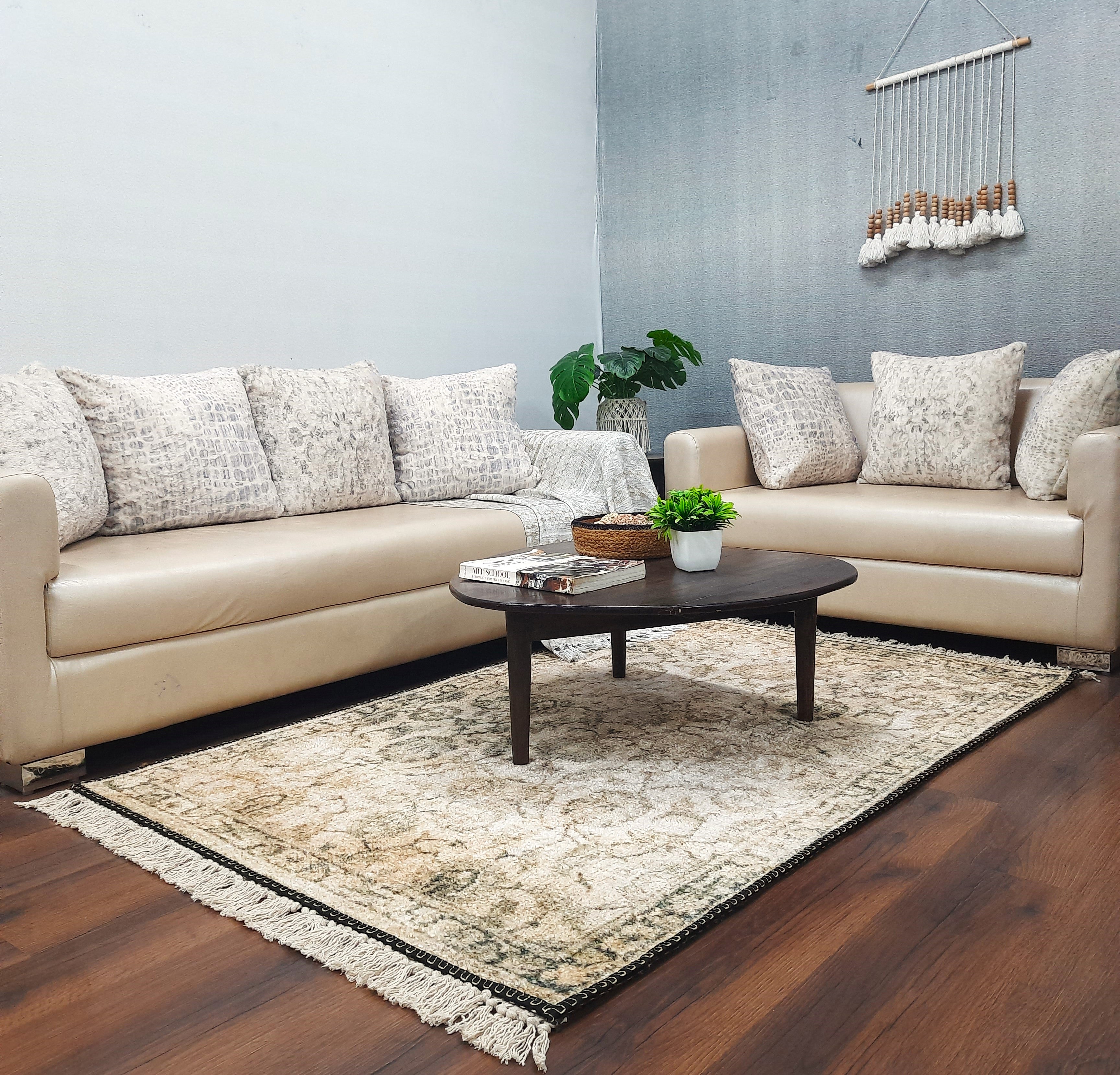 Avioni Faux Silk Carpet for Your Living Room | Luxurious, Designed to Last and Washable | Earthy Elegance Collection