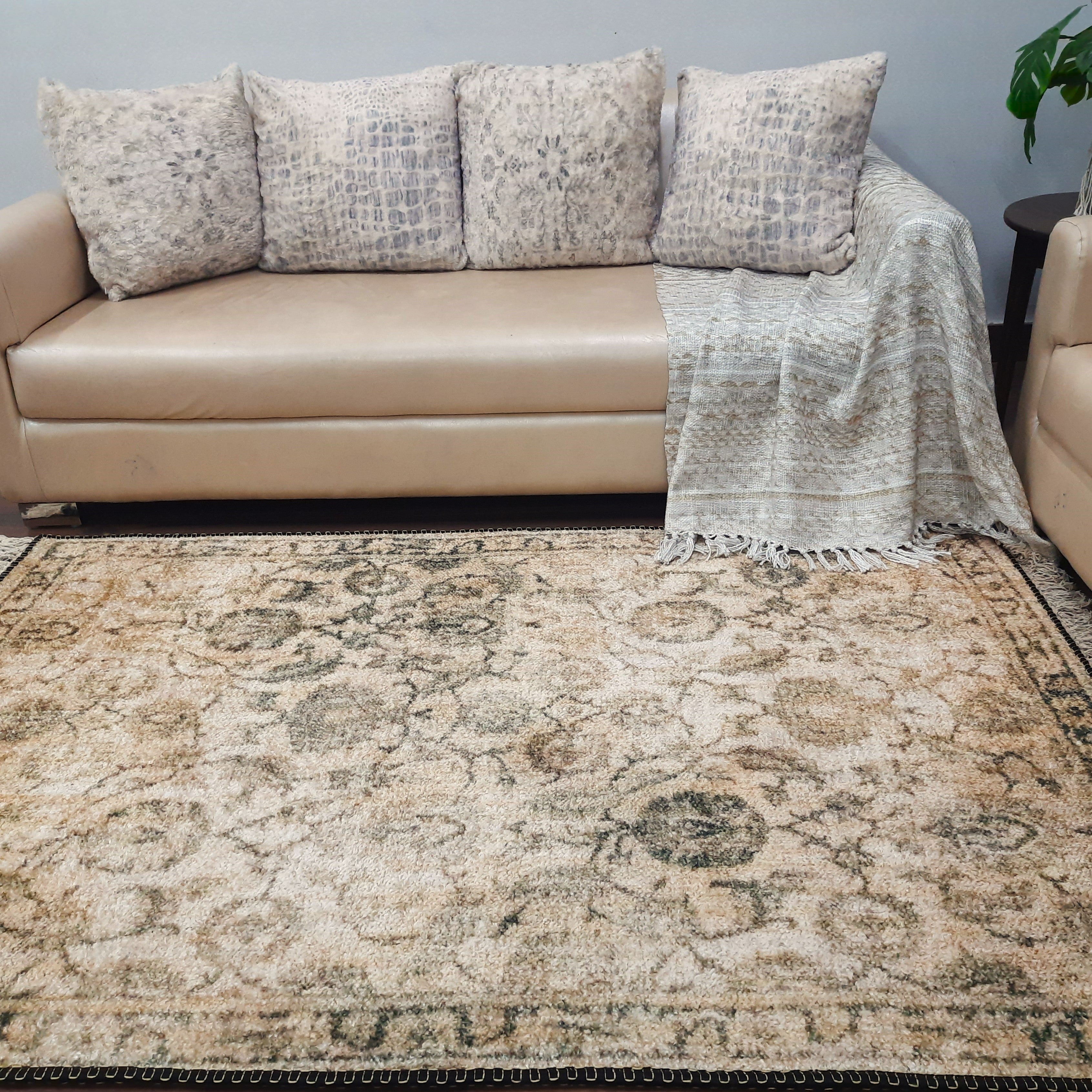 Avioni Faux Silk Carpet for Your Living Room | Luxurious, Designed to Last and Washable | Earthy Elegance Collection
