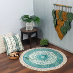 Avioni Persian Carpets For Living Room – Round -Green