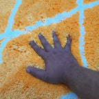 Plush Premium Shaggy Yellow Carpet With White Moroccan Design /Bedside Runners by Avioni Home