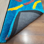 Plush Premium Shaggy Blue Base & Multi Colour With Modern Design /Bedside Runners by Avioni Home