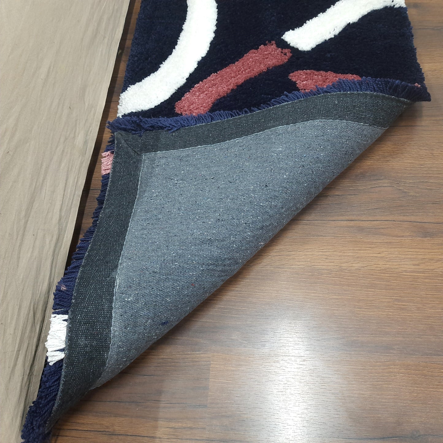 Plush Premium Shaggy Blue Charcoal Base & Multi Colour With Modern Design /Bedside Runners by Avioni Home