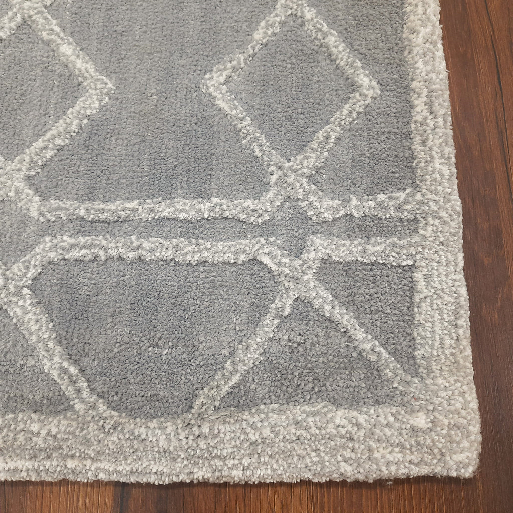 Avioni Modern Collection- Plush Grey Carpet with 3d Ethnic Design -Different Sizes Shaggy Fluffy Rugs and Carpet for Living Room