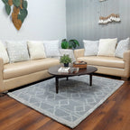 Avioni Modern Collection- Plush Grey Carpet with 3d Ethnic Design -Different Sizes Shaggy Fluffy Rugs and Carpet for Living Room