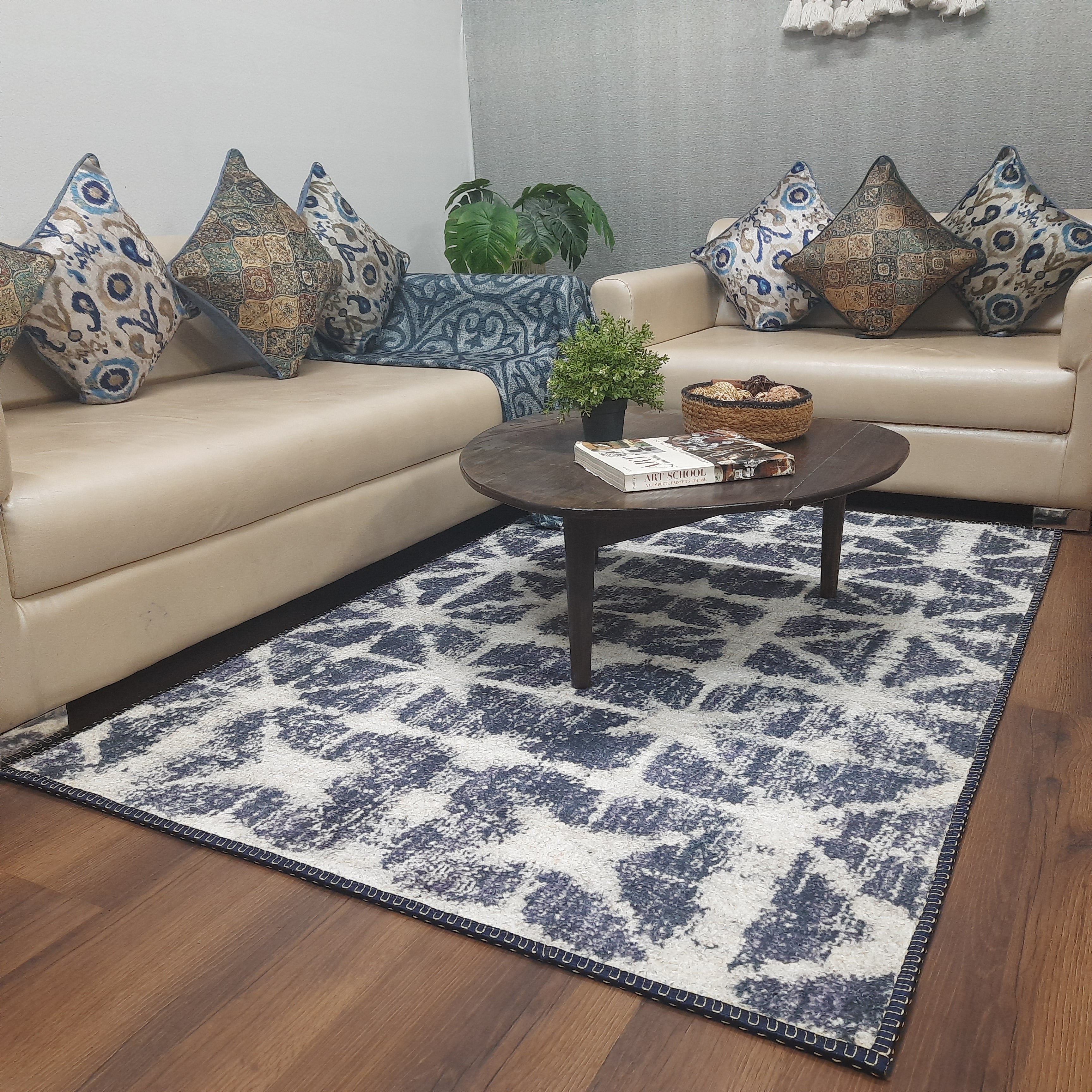 Avioni Faux Silk Carpet for a Stylish and Modern Living Room Vintage theme | Durable and Washable
