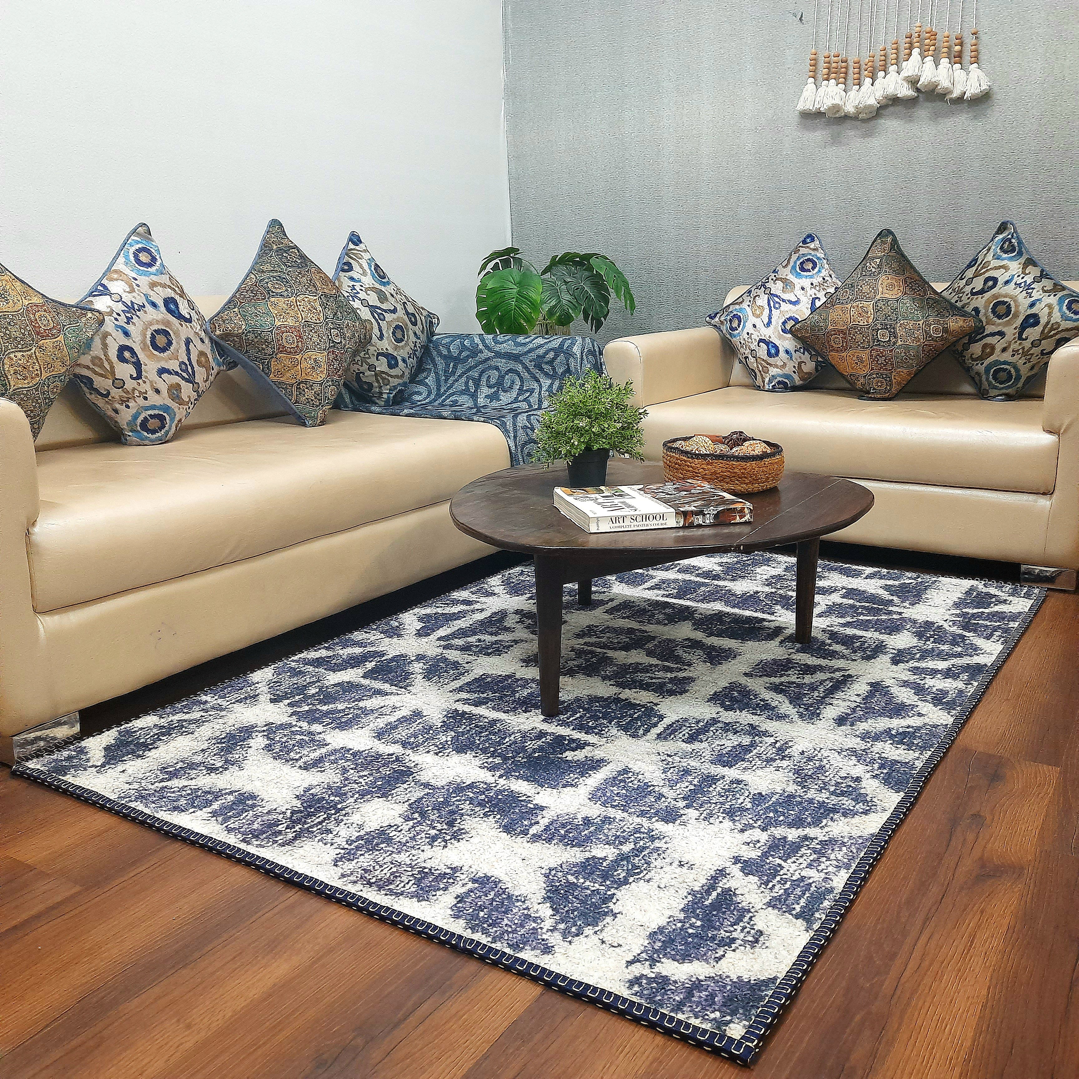 Avioni Faux Silk Carpet for a Stylish and Modern Living Room Vintage theme | Durable and Washable