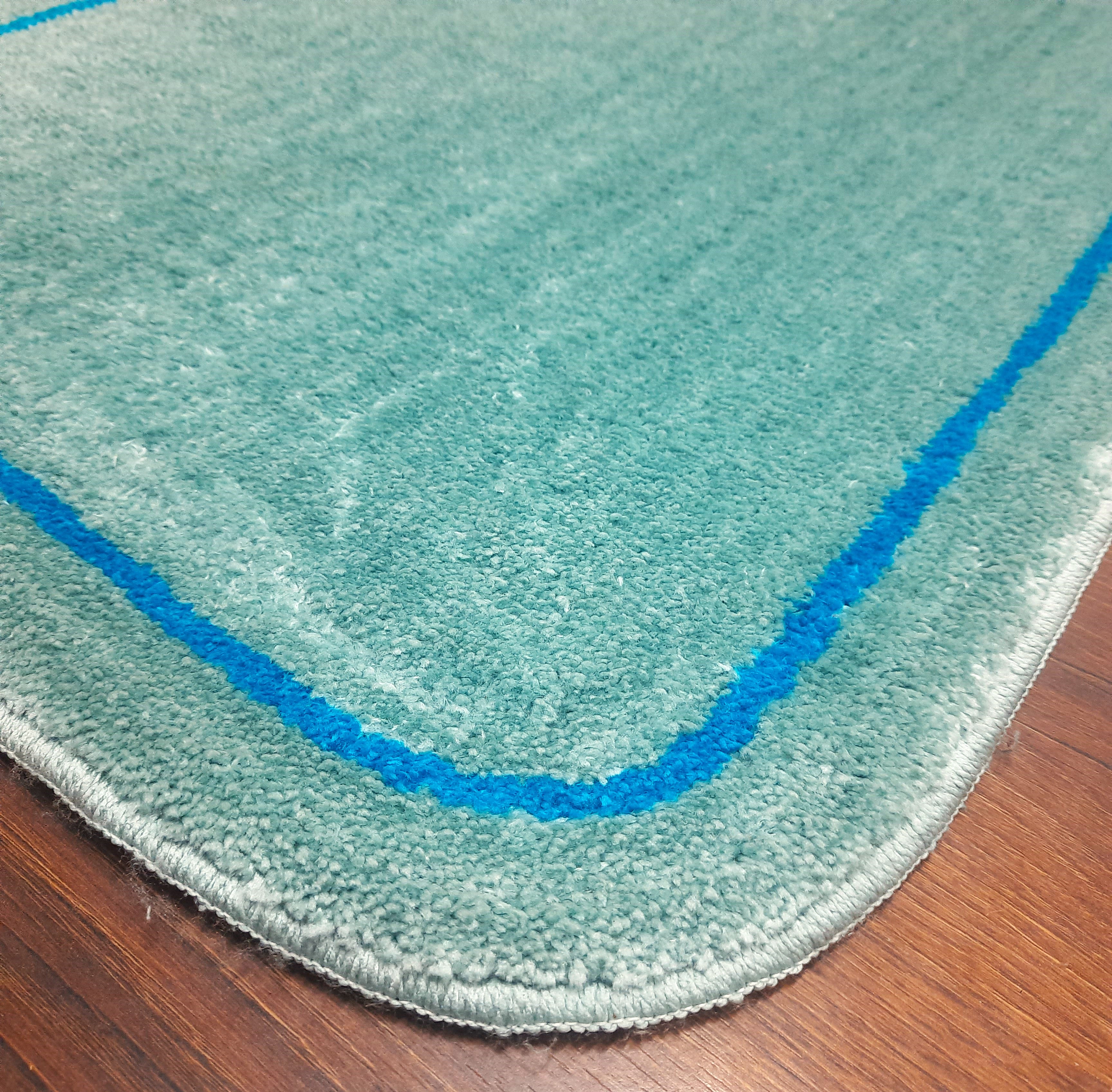 Avioni Home | Aqua Blue Oasis Microfiber Runner | Luxuriously Soft, Stylish | 55 x 140 cm |12.5mm thickness