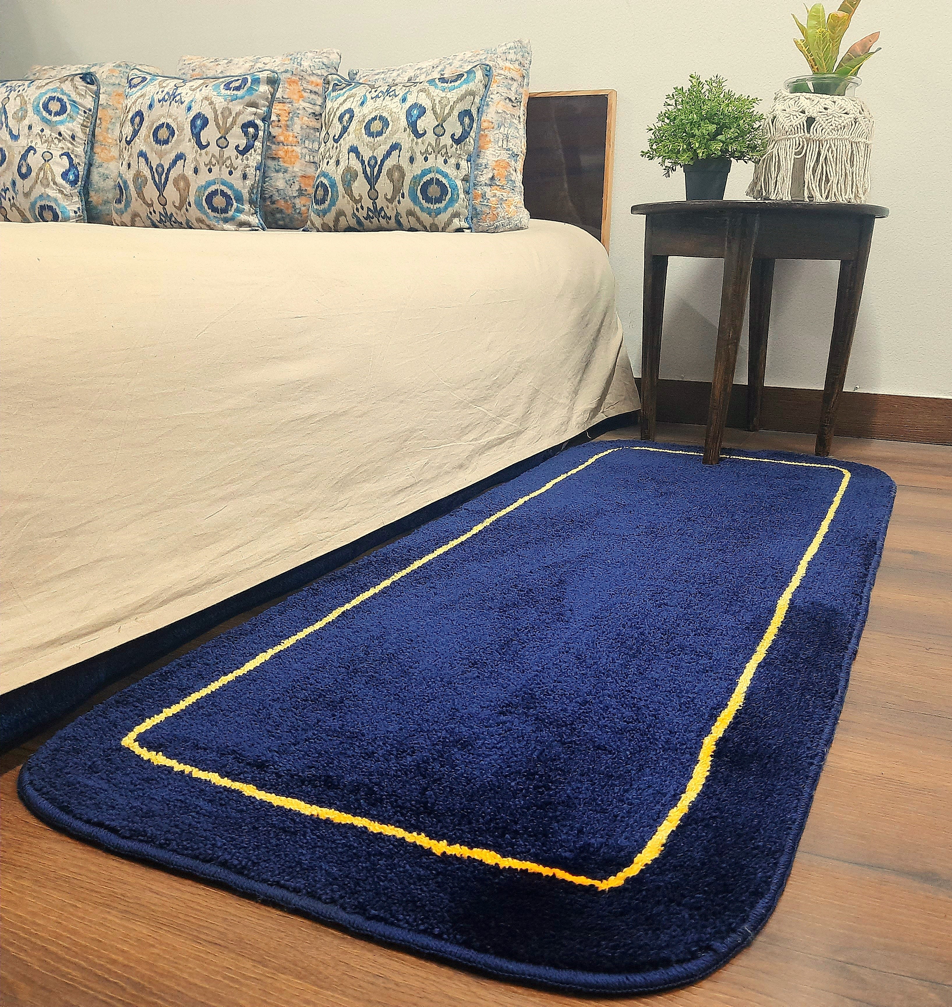 Avioni Home | Navy Elegance Microfiber Runner | Luxuriously Soft, Stylish | 55 x 140 cm | 12.5mm thickness
