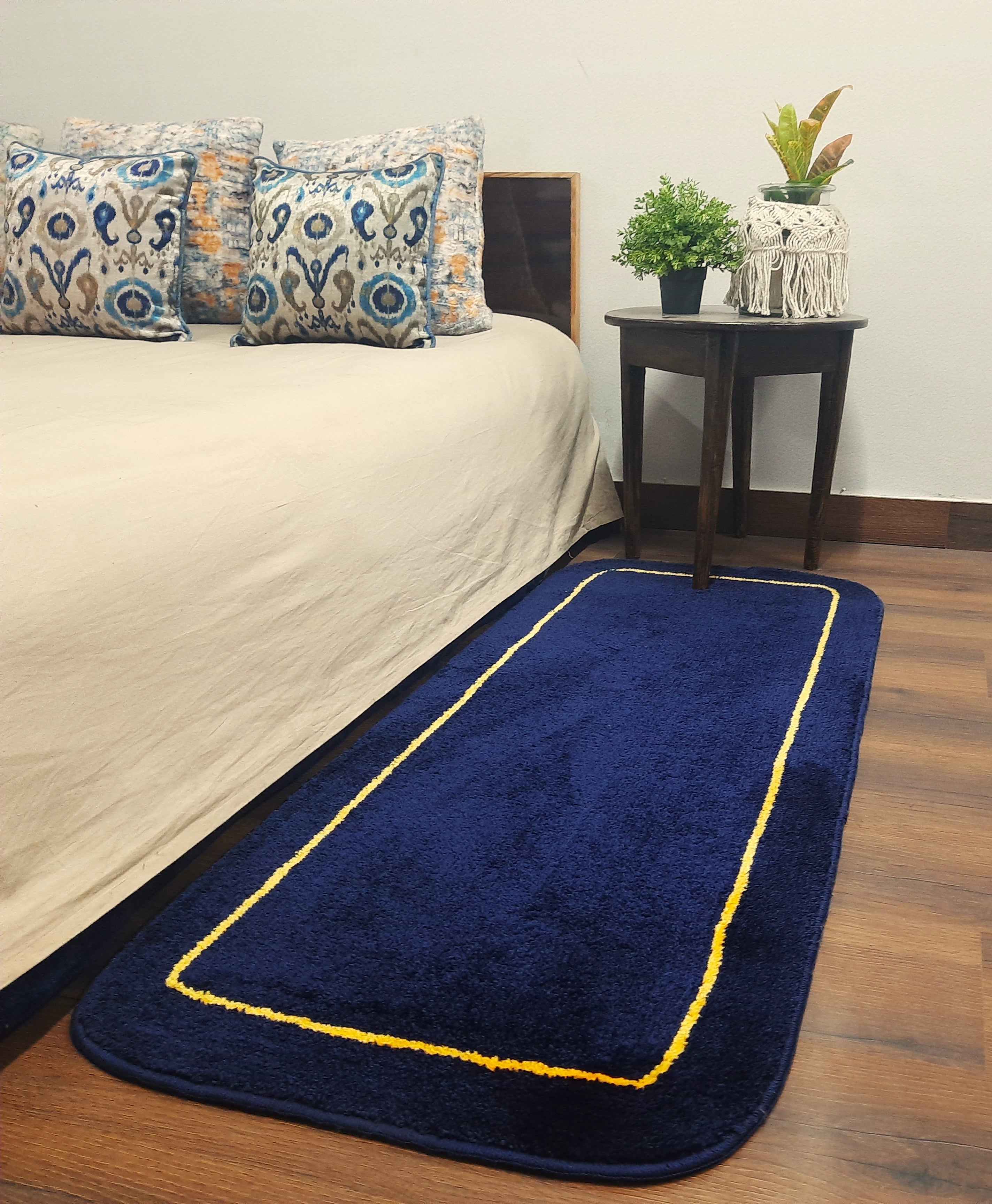 Avioni Home | Navy Elegance Microfiber Runner | Luxuriously Soft, Stylish | 55 x 140 cm | 12.5mm thickness