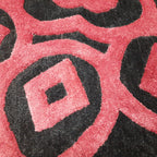Avioni Home Rangoli Design Micro Yarn Round Carpet In Pink/Wine & Black| Soft, Non-Slip, Easy to Clean