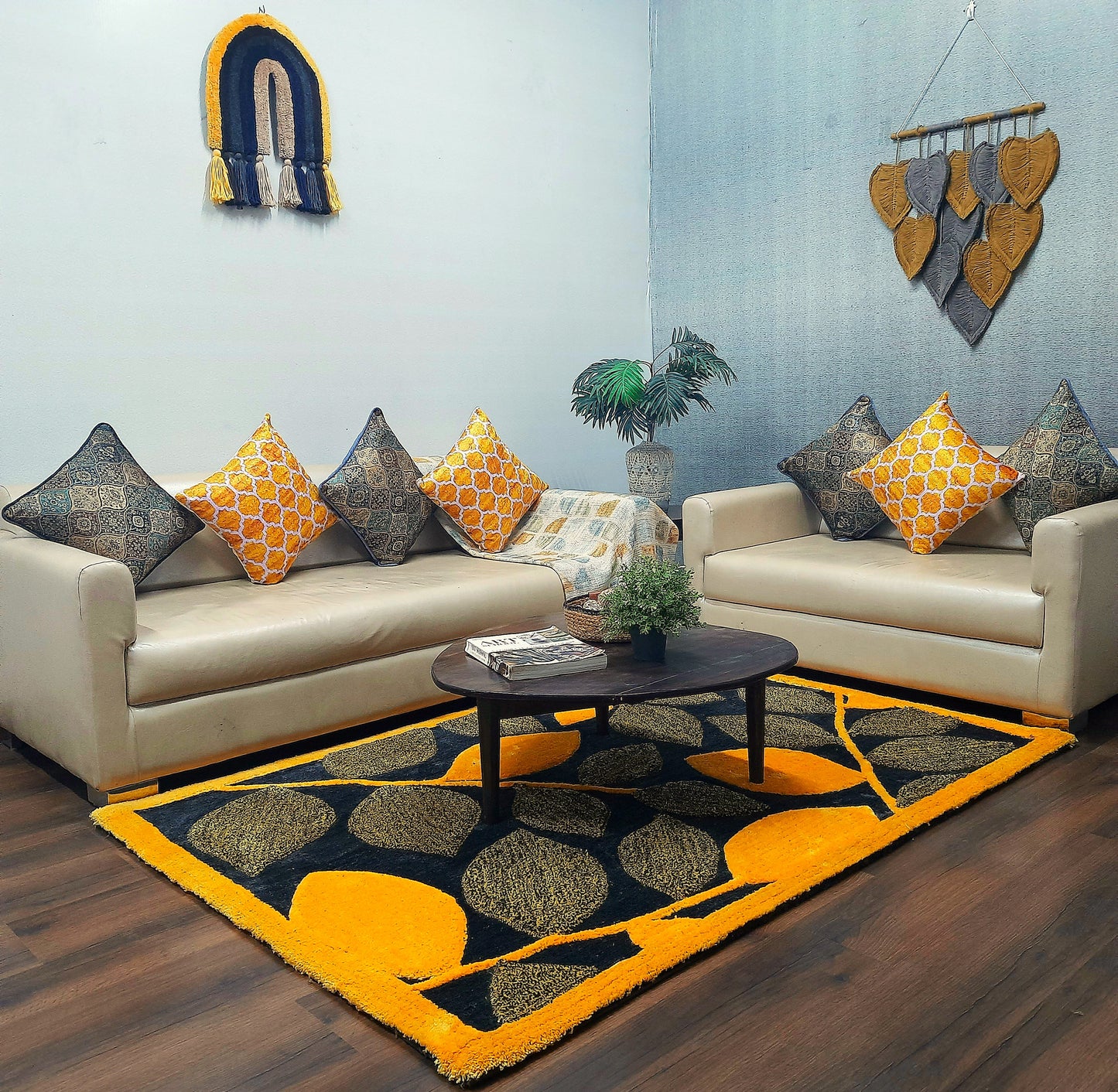 Avioni Luxury 3D Floral Collection- Multi Color 3D Leaf Design Tufted Soft Plush Carpet | Different Sizes | Carpet for Living Room