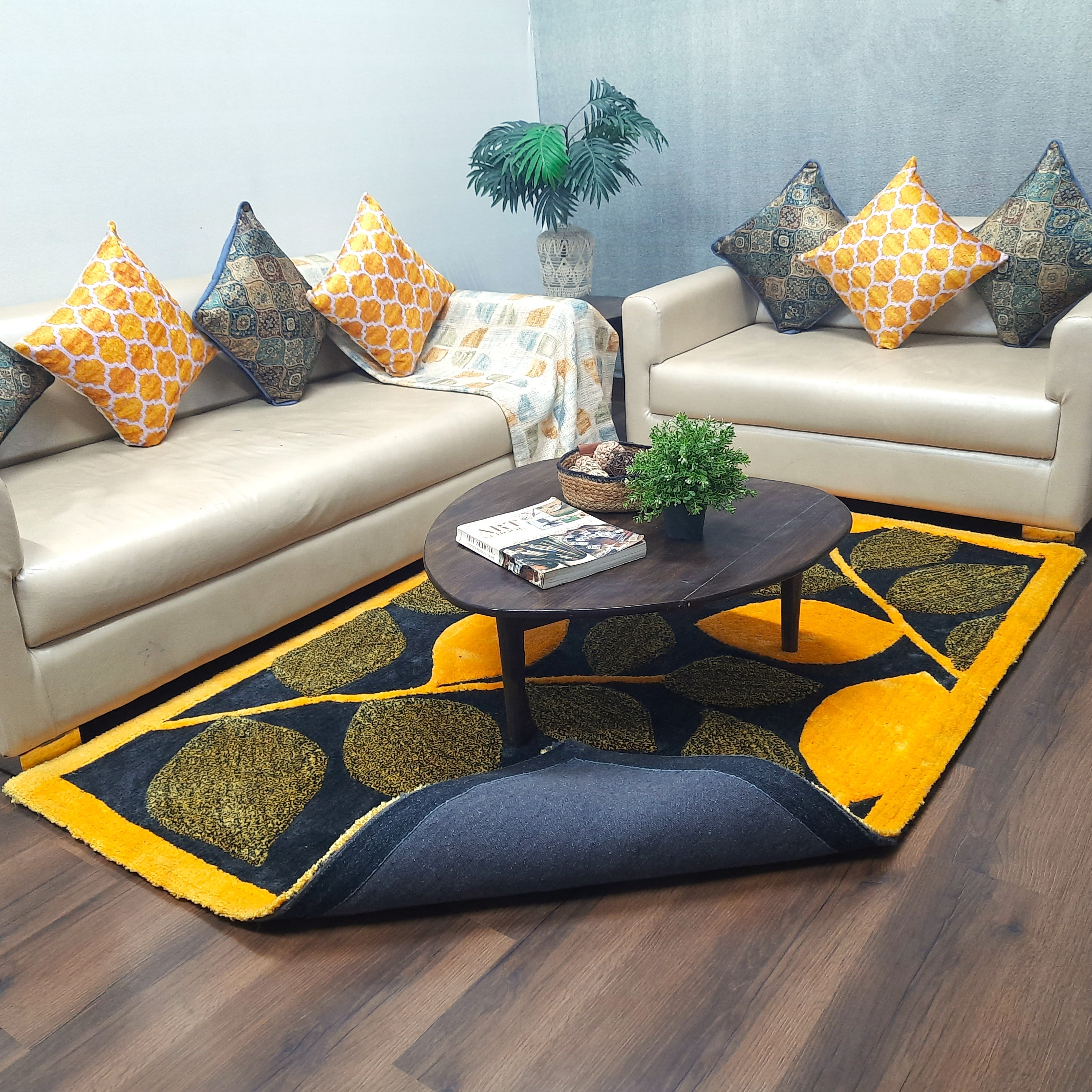 Avioni Luxury 3D Floral Collection- Multi Color 3D Leaf Design Tufted Soft Plush Carpet | Different Sizes | Carpet for Living Room