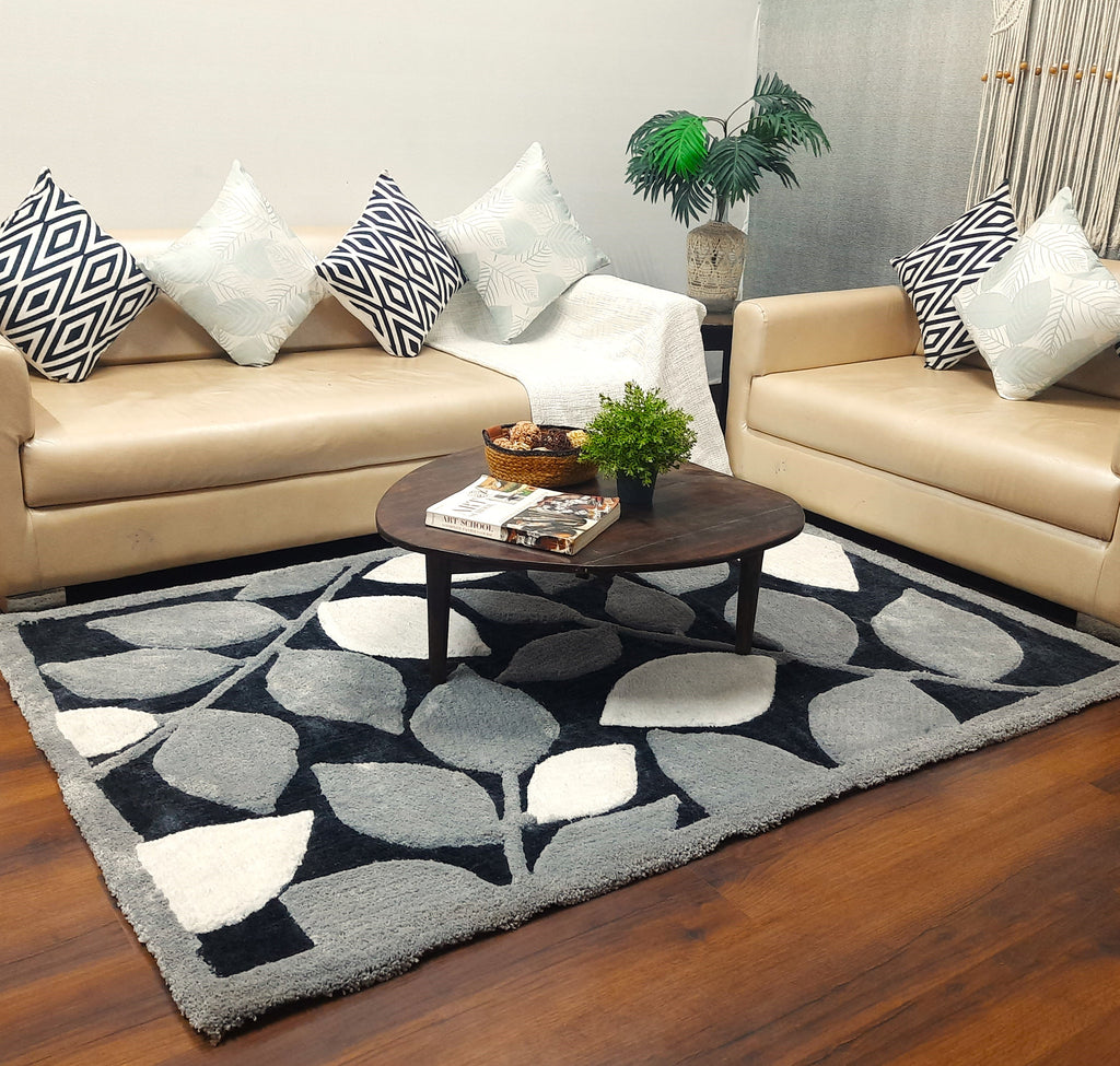 Avioni Luxury 3D Floral Collection- Multi Color 3D Leaf Design Tufted Soft Plush Carpet | Different Sizes | Carpet for Living Room