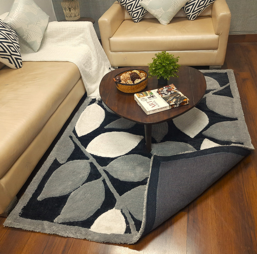 Avioni Luxury 3D Floral Collection- Multi Color 3D Leaf Design Tufted Soft Plush Carpet | Different Sizes | Carpet for Living Room