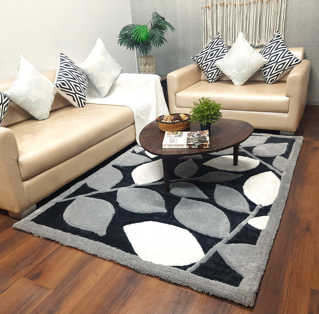 Avioni Luxury 3D Floral Collection- Multi Color 3D Leaf Design Tufted Soft Plush Carpet | Different Sizes | Carpet for Living Room