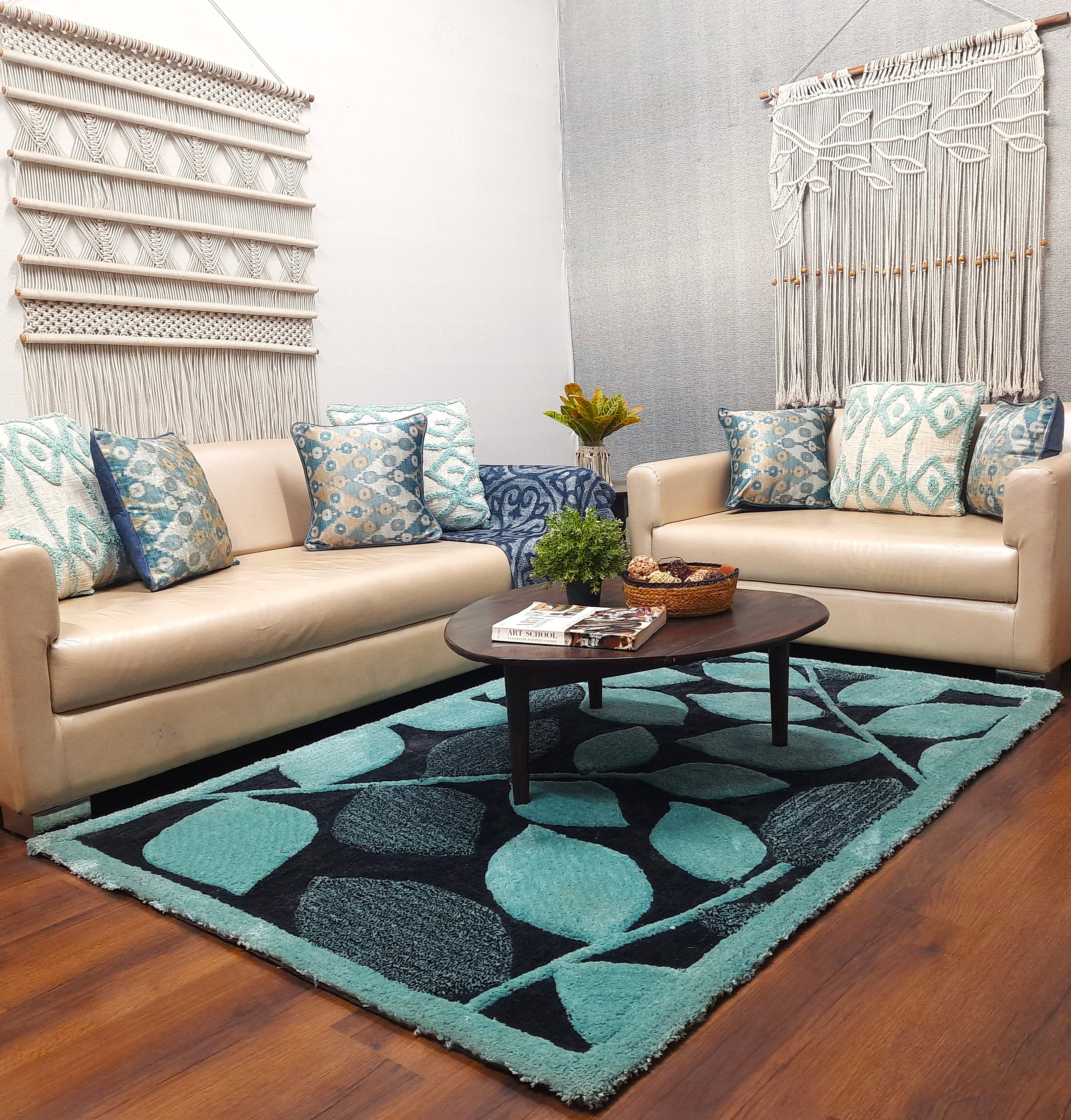 Avioni Luxury 3D Floral Collection- Multi Color 3D Leaf Design Tufted Soft Plush Carpet | Different Sizes | Carpet for Living Room